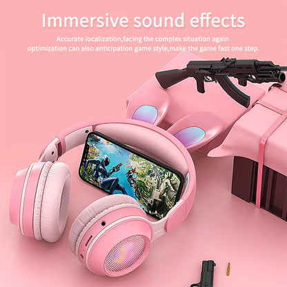 LunaBunny™ Pro Wireless Headphones – RGB Glow Rabbit Ear Headset with 12H Playtime & Bluetooth 5.0