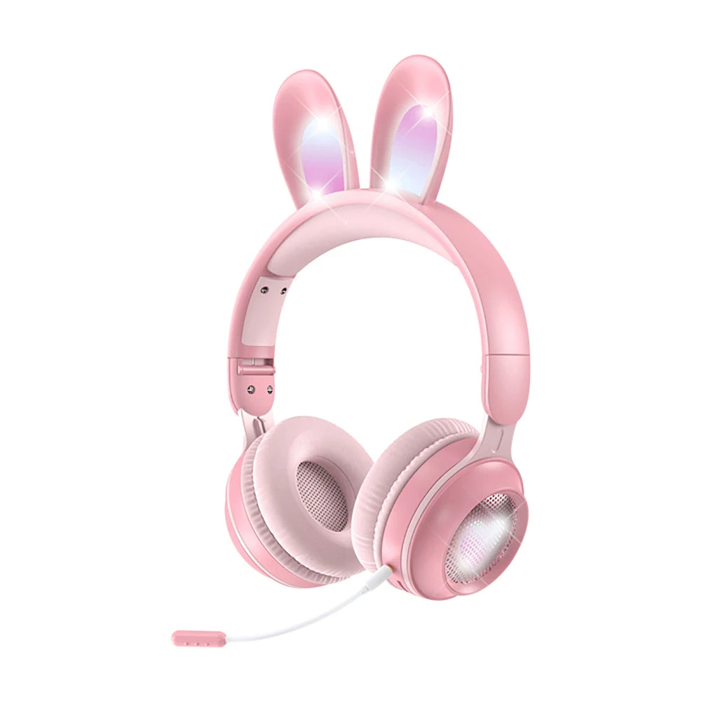 LunaBunny™ Pro Wireless Headphones – RGB Glow Rabbit Ear Headset with 12H Playtime & Bluetooth 5.0